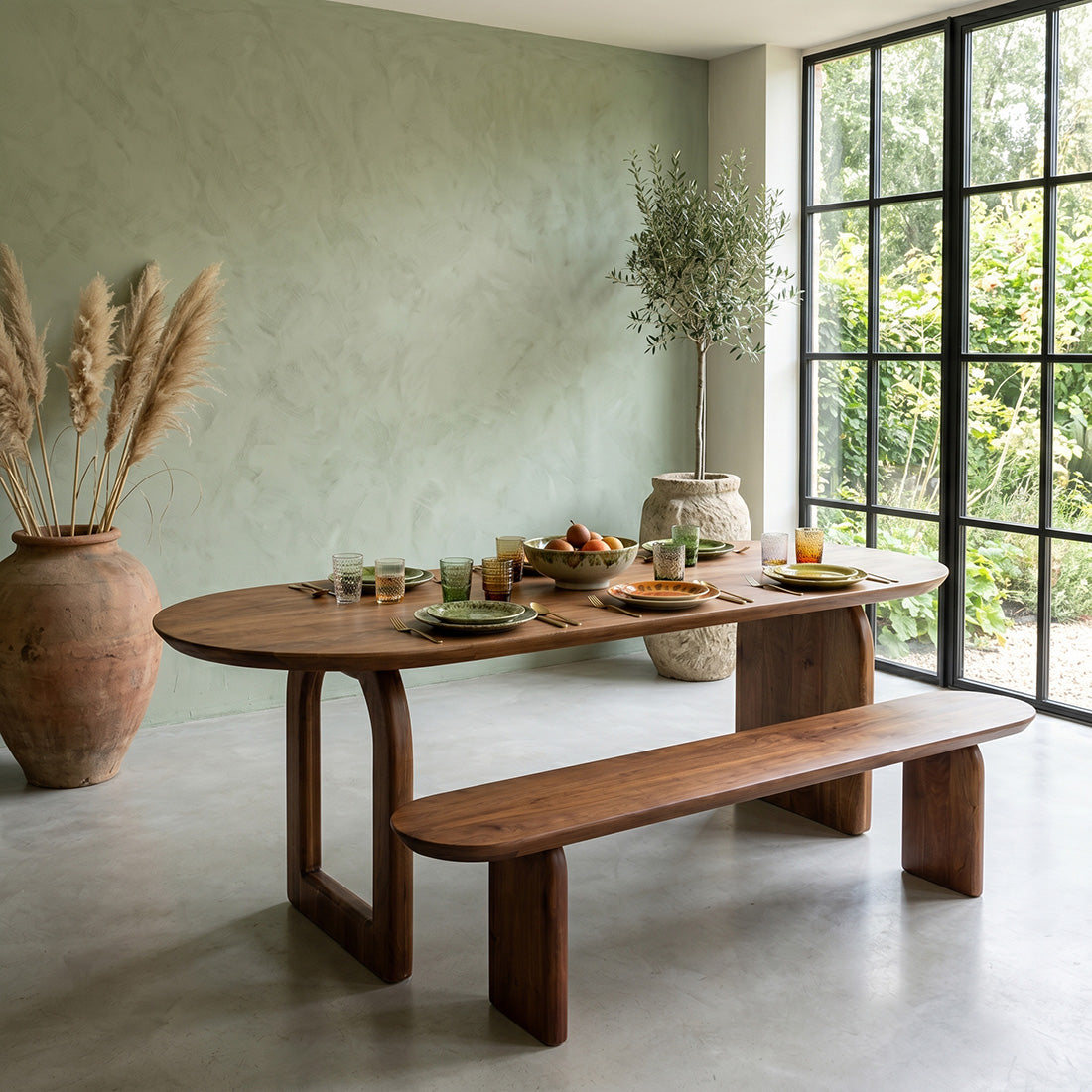 Bullnose Eettafel Mix bruin 240cm Raw Materials