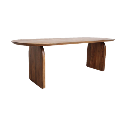Bullnose Eettafel Gesloten Bruin 240cm Raw Materials
