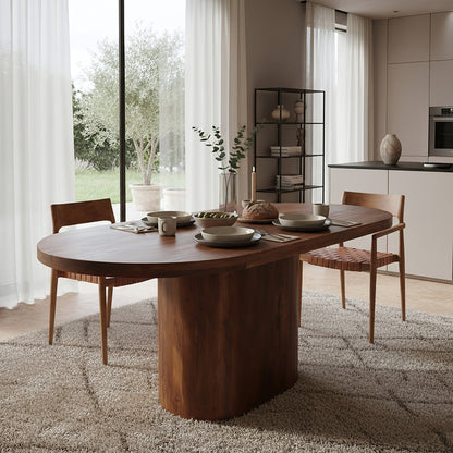 Eettafel Bullnose Oblong Ovaal Mangohout 180cm Raw Materials