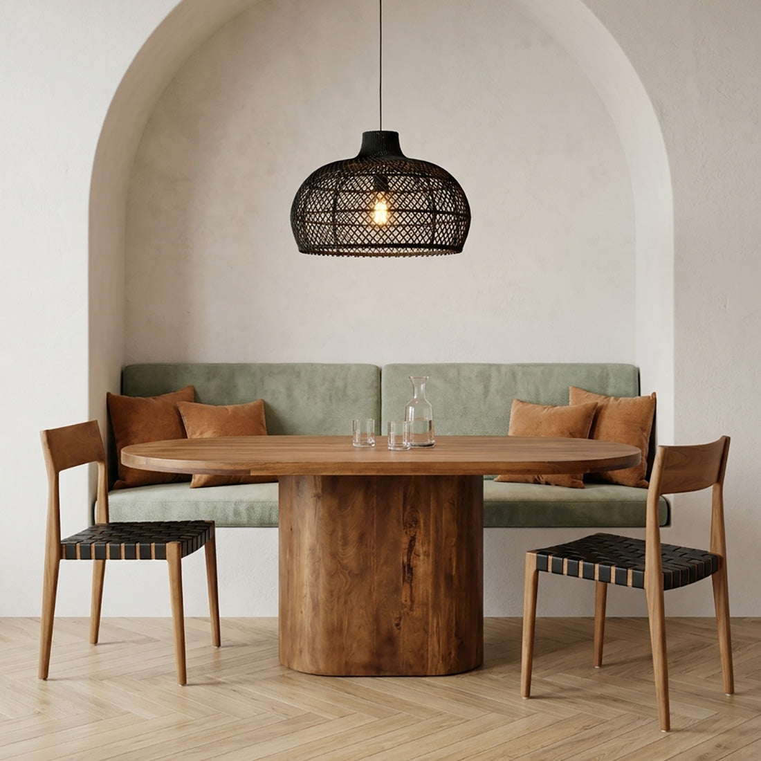 Eettafel Bullnose Oblong Ovaal Mangohout 200cm Raw Materials