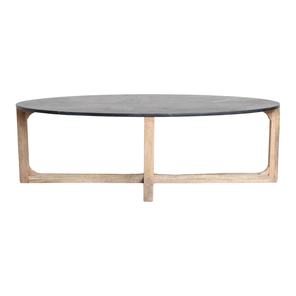 Marmeren Salontafel Ovaal Zwart Raw Materials