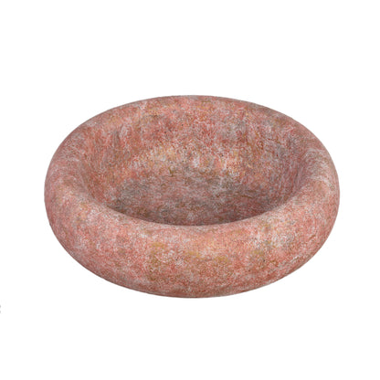 Aly Red Cement Round Bowl Big PTMD - Schaal - PTMD - livinglovely.nl