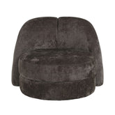 Arco Fauteuil Rond Aphrodite Donkerbruin van PTMD, donkerbruine ronde fauteuil met Aphrodite stof