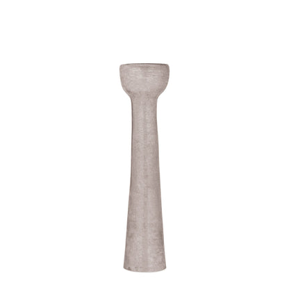 Arey Kandelaar Glas Donkergrijs Rond Hoog Medium van PTMD, vooraanzicht van de hoge ronde kandelaar op wit