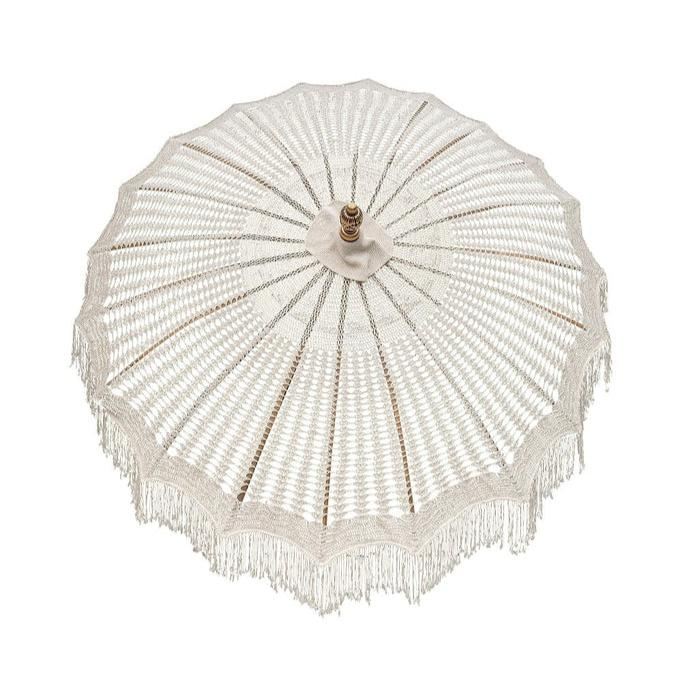 Bali Parasol - Macrame - Créme - 180cm - Parasol - Todo Bien - livinglovely.nl