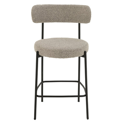 Barstoel Boucle Multiplex/Polyester Grijs/Zwart J-Line