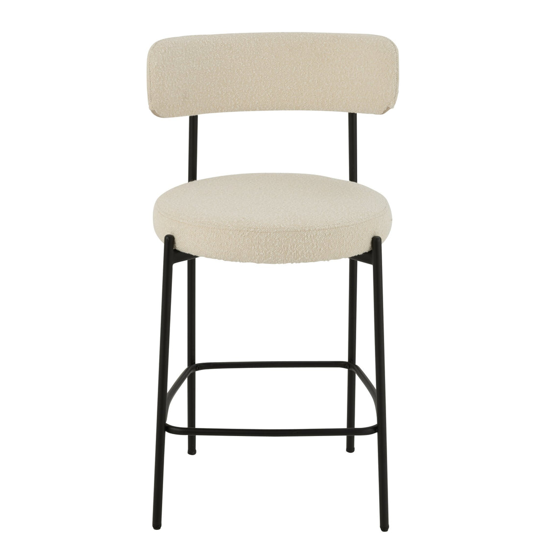 Barstoel Boucle Multiplex/Polyester Wit/Zwart J-Line