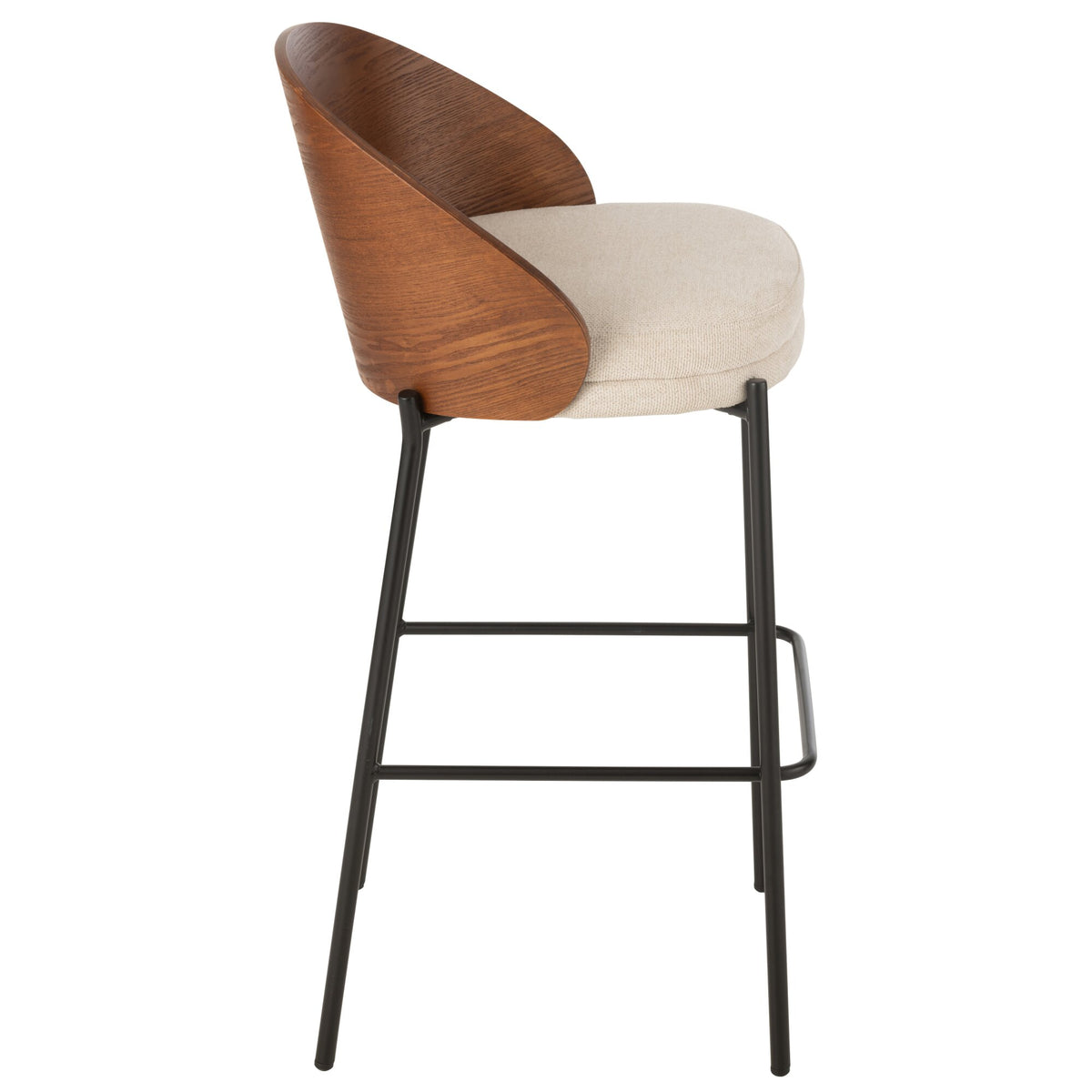 Barstoel Lone Multiplex/Metaal Bruin/Beige J-Line
