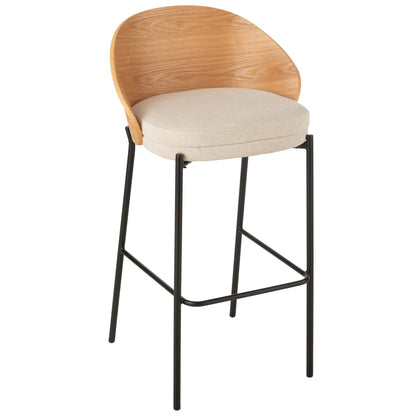 Barstoel Lone Multiplex/Metaal Naturel/Beige J-Line