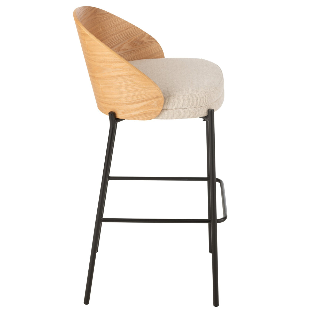 Barstoel Lone Multiplex/Metaal Naturel/Beige J-Line
