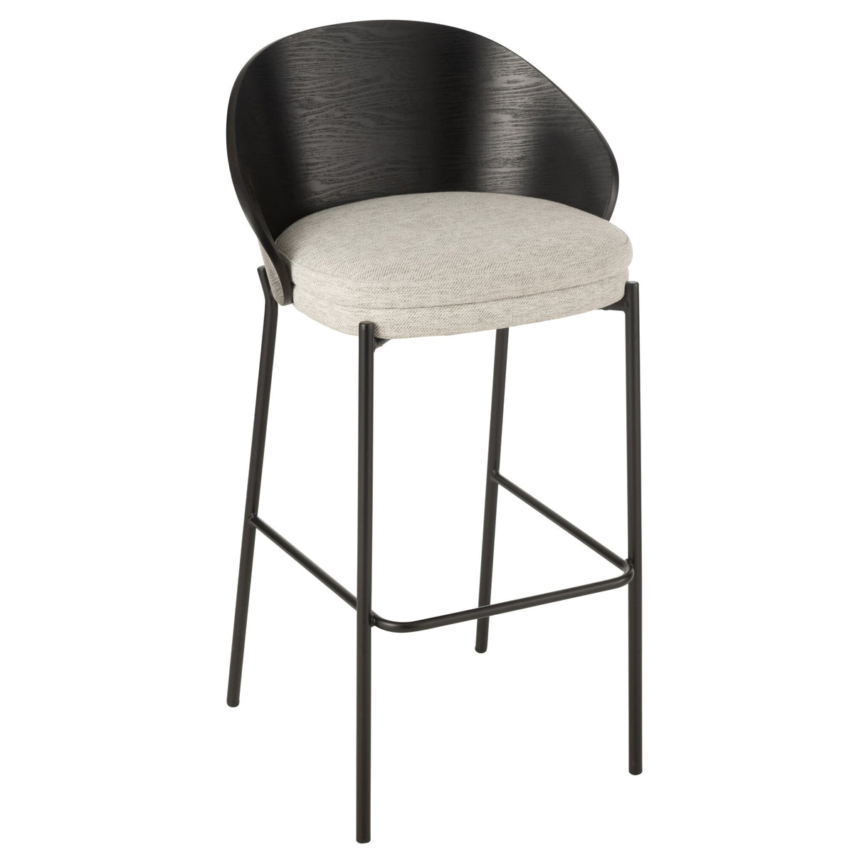 Barstoel Lone Multiplex/Metaal Zwart/Grijs J-Line