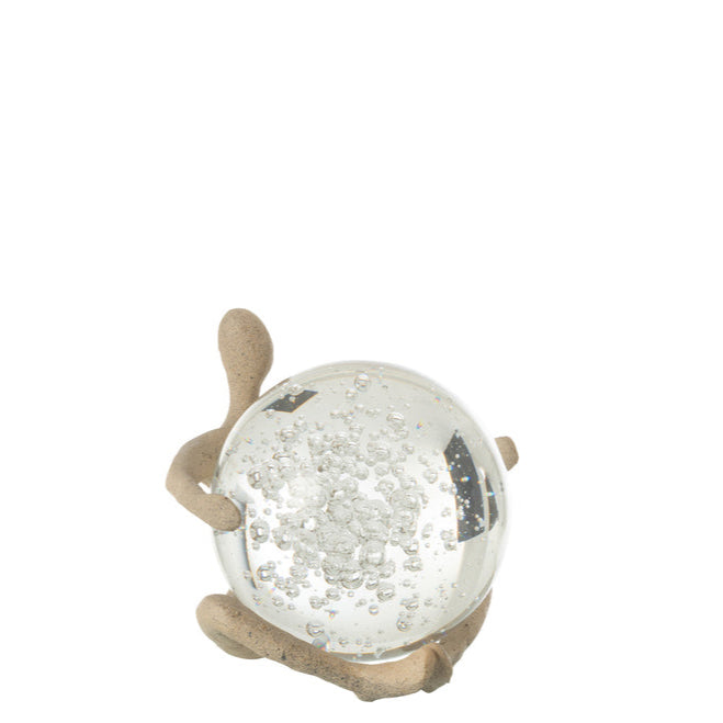 Beeld Bal Resin/Kristal Beige - Beeld - J-Line - livinglovely.nl
