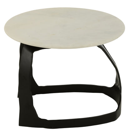 Bijzettafel Aluminium/Steen Zwart/Wit Small J-Line
