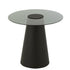Bijzettafel Glas Flat Cap Kegel Metaal Zwart J-Line