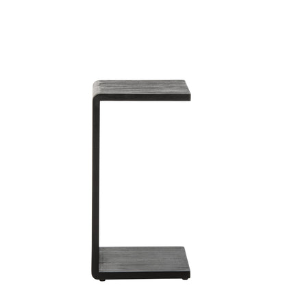 Bijzettafel Latten Gerecycled Hout Zwart J-Line