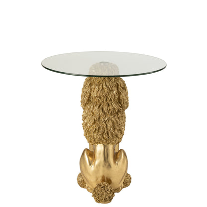 Bijzettafel Poedel Rond Polyresin Goudkleurig J-Line