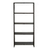 Boekenkast 4 Schappen Gerecycleerd Teak Zwart - Boekenkast - J-Line - livinglovely.nl