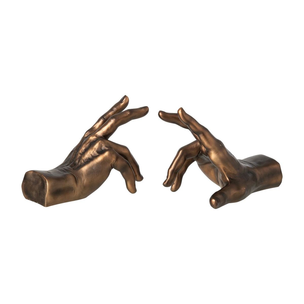 Boekensteun Handen Polyresin Brons Set van 2 J-Line