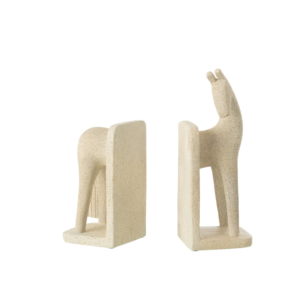 Boekensteun Paard Modern Resine Beige Set J-Line