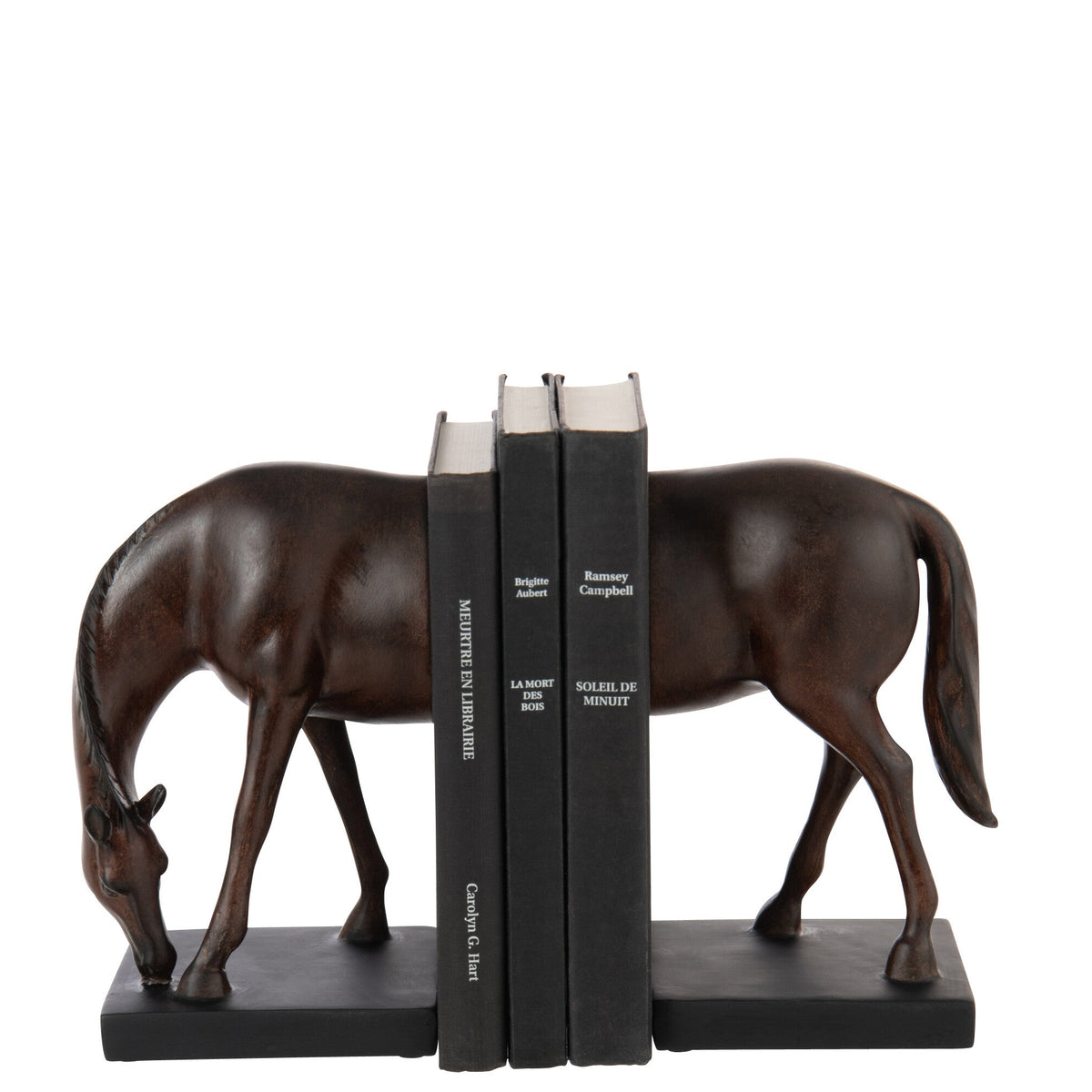 Boekensteun Paard Polyresin Donkerbruin - Boekensteun - J-Line - livinglovely.nl