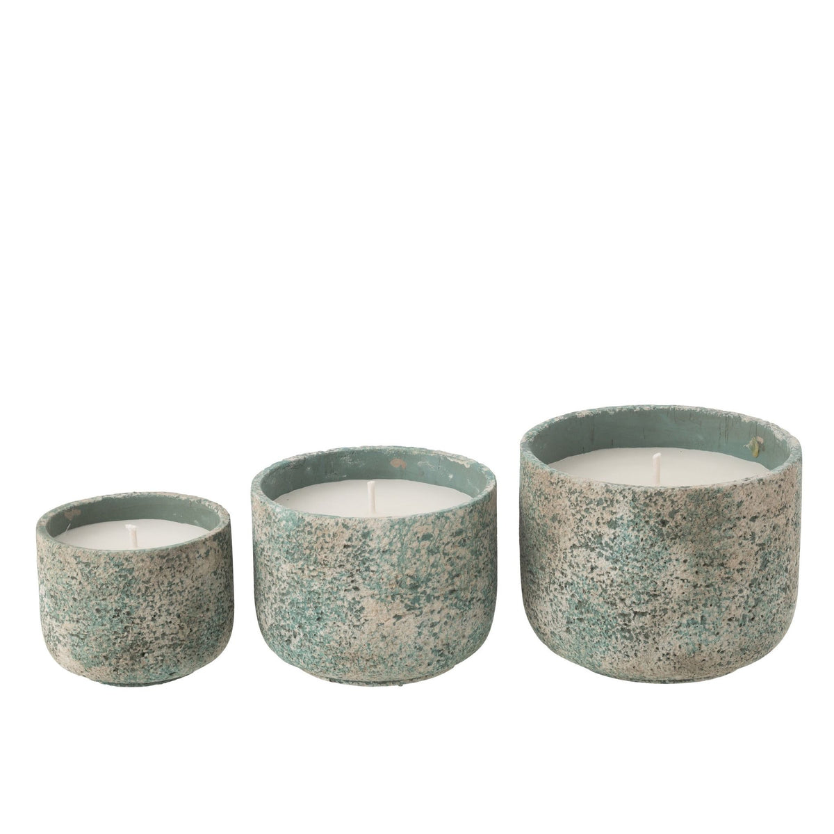 Buitenkaars 47h Rond Paraffine Turquoise Large J-line