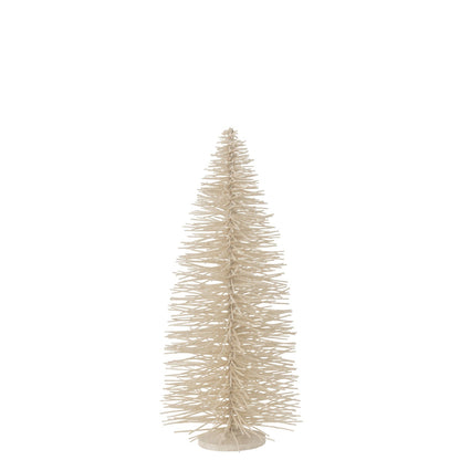 Christmas Tree Deco Glitters Wood White Large - - J-Line - livinglovely.nl