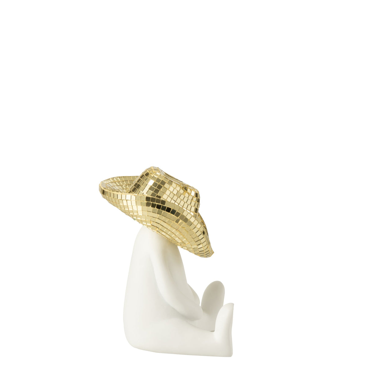 Cowboy Mozaïek Polyresin Wit/Goudkleurig J-Line
