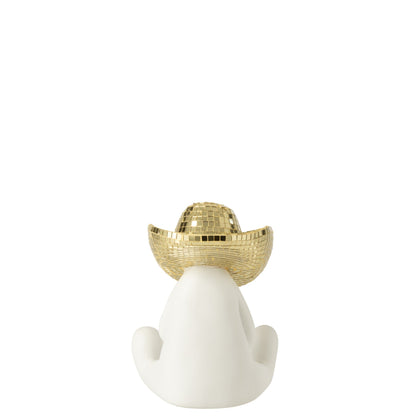 Cowboy Mozaïek Polyresin Wit/Goudkleurig J-Line