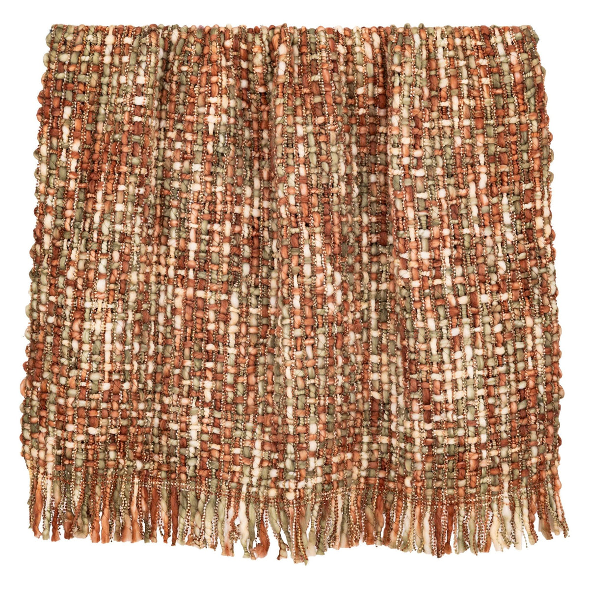 Dacy Plaid Gerecycled Polyester Karamel van PTMD, ander aanzicht, karamelkleurige plaid van gerecycled polyester