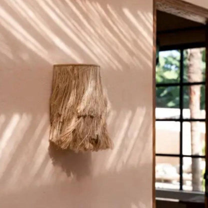 De Abaca Applique Muurlamp - Naturel - Wandlamp - Bazar Bizar - livinglovely.nl