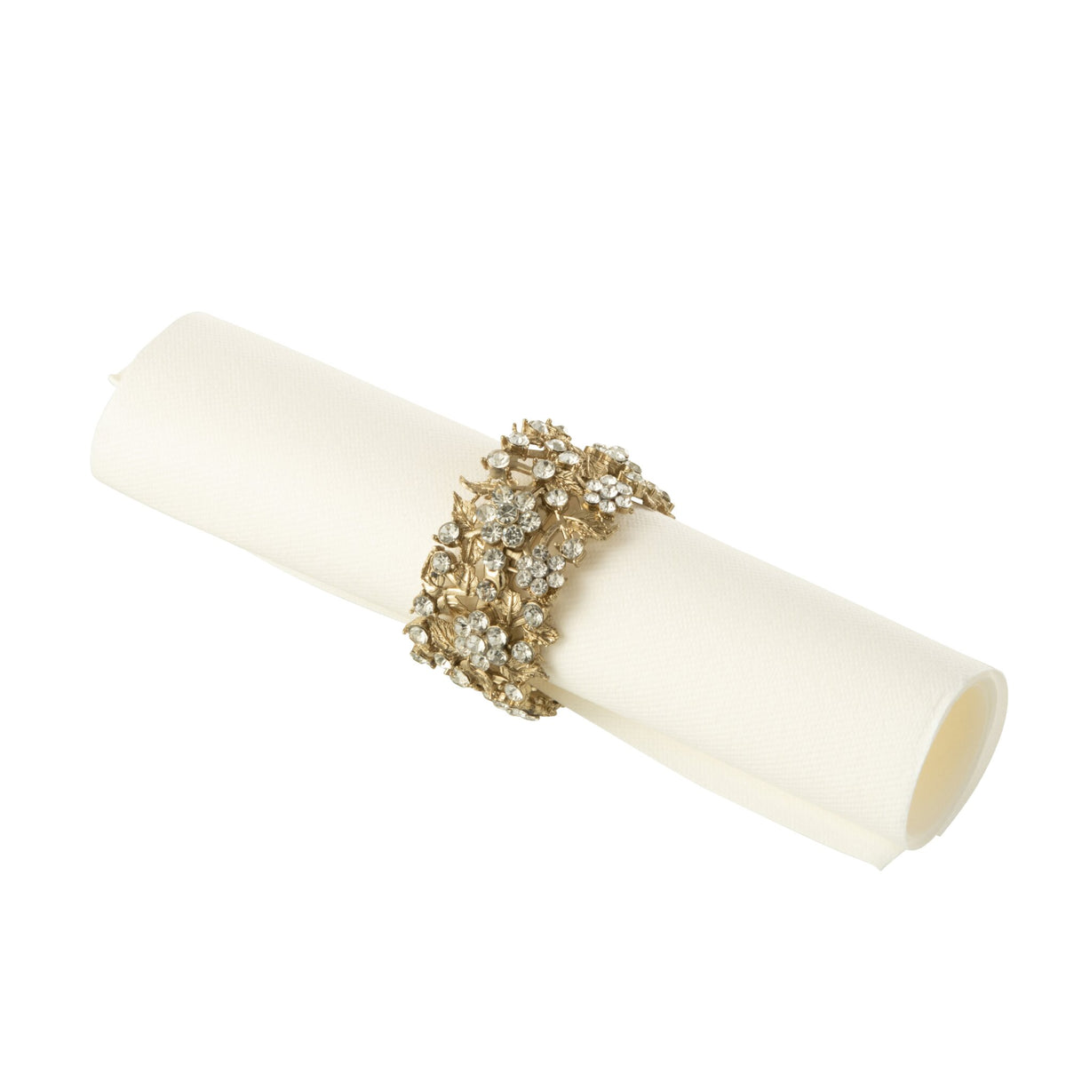 Doos 6 Servetring Breed Metaal Goud J-Line