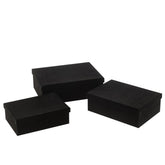 Dozen Rechthoekig Fluweel Papier Zwart Set van 3 - Cadeauverpakking - J-Line - livinglovely.nl