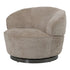 Draaibare Fauteuil Filou Beige van PTMD, ronde beige fauteuil op zwarte draaivoet
