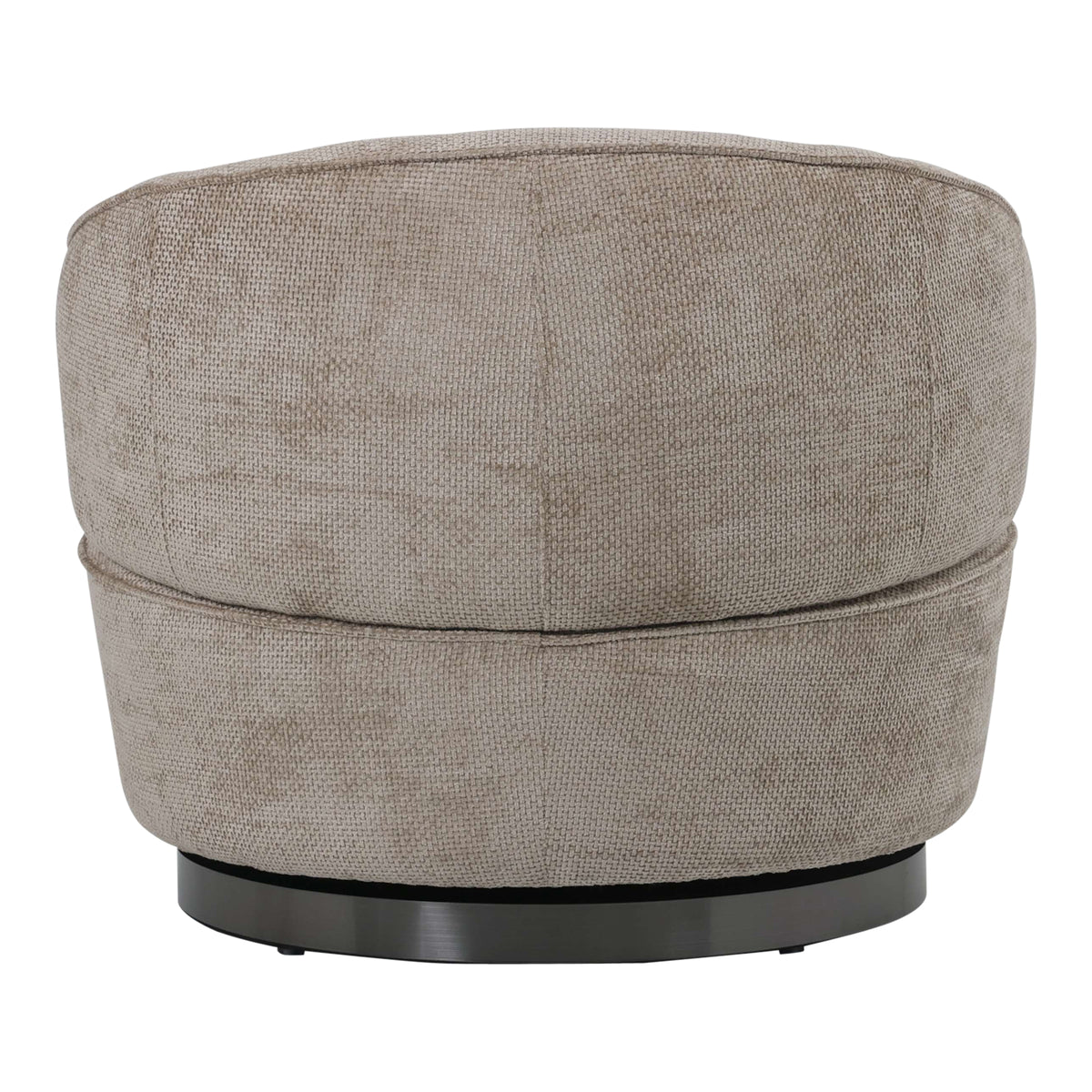 Draaibare Fauteuil Filou Beige van PTMD, achterkant van de ronde rugleuning