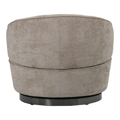 Draaibare Fauteuil Filou Beige van PTMD, achterkant van de ronde rugleuning