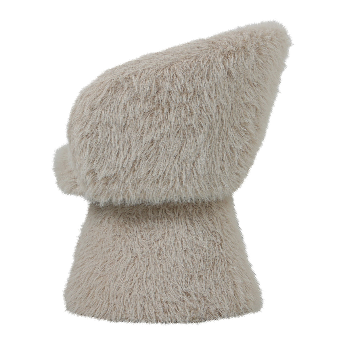 Hermes stoel van PTMD in langharige beige stof, L65cm x B62cm x H79cm