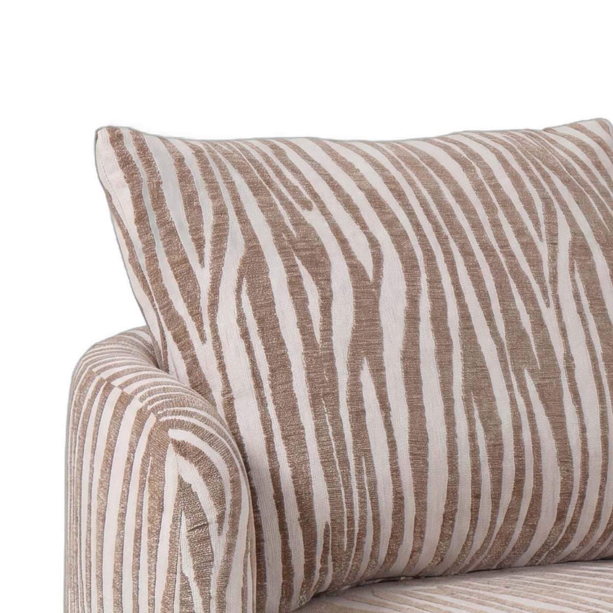 Elin Fauteuil Beige Golvende Lijnen Rond van PTMD, detail van de bekleding