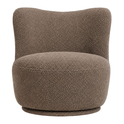 Fauteuil Dean met ronde omsluitende kuip in beige stof