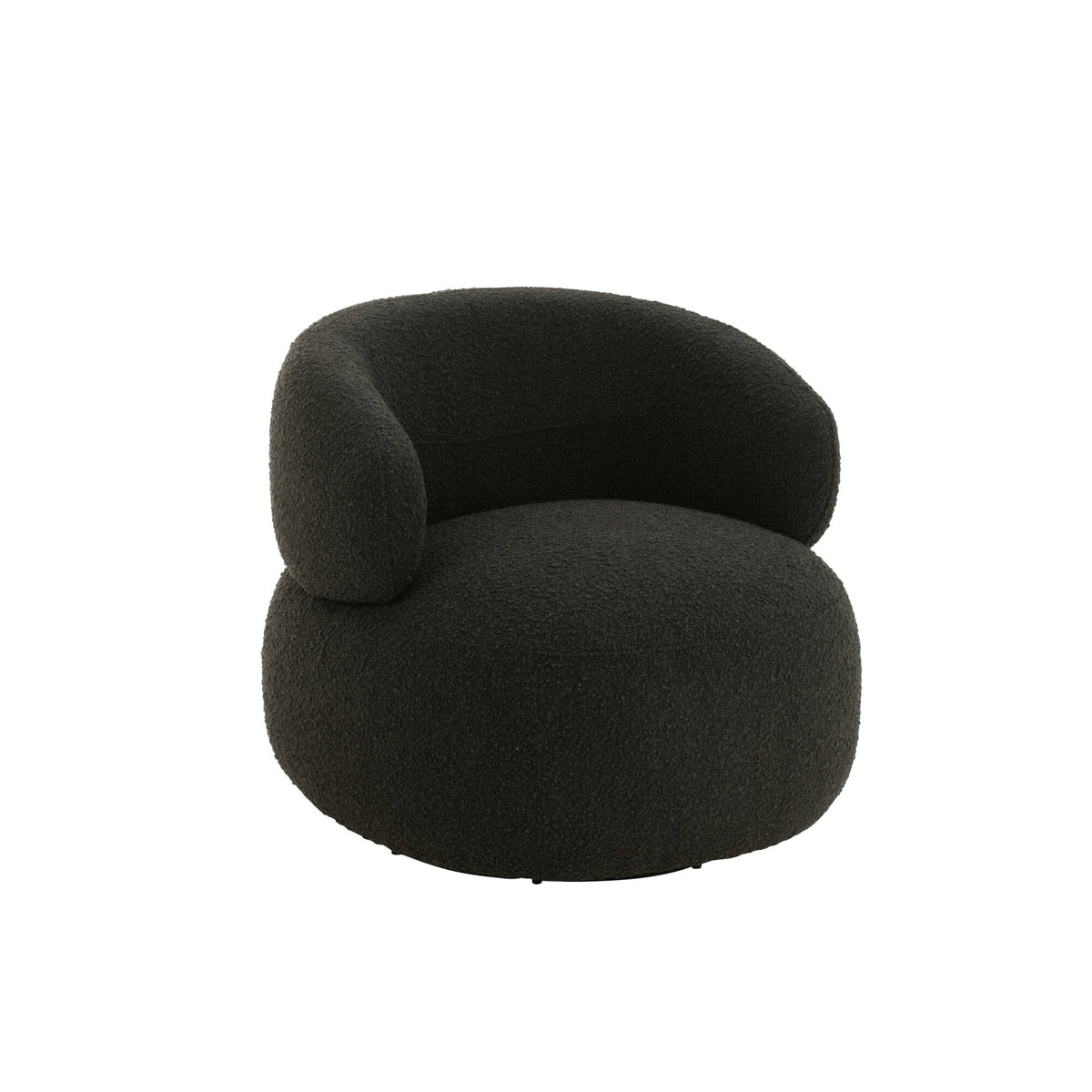 Fauteuil Draaiend Rond Schuim Zwart J-Line