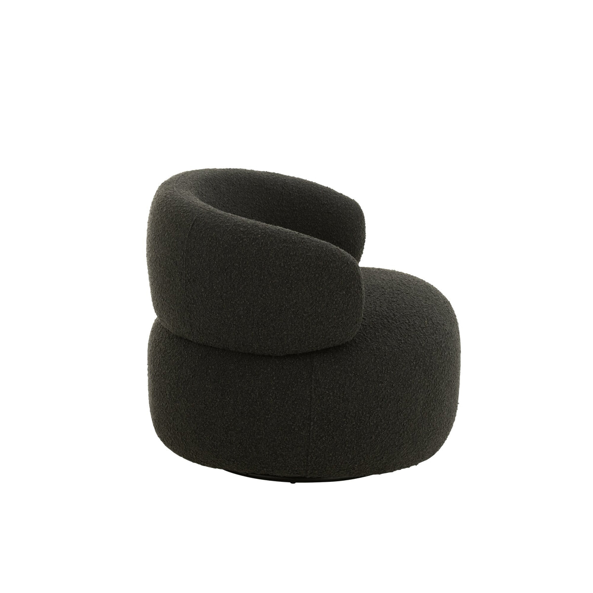 Fauteuil Draaiend Rond Schuim Zwart J-Line