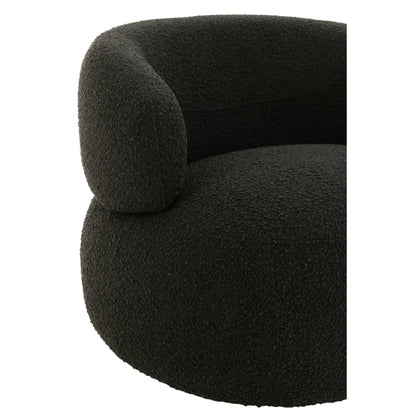 Fauteuil Draaiend Rond Schuim Zwart J-Line