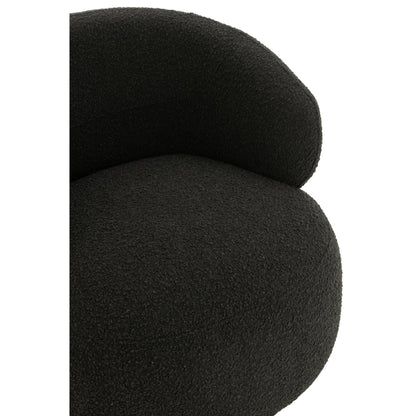 Fauteuil Draaiend Rond Schuim Zwart J-Line