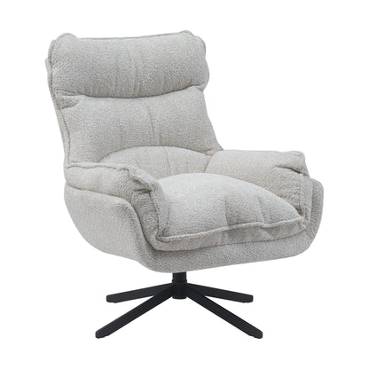 Fauteuil Vera Off White van Starfurn met armleuningen en draaibare voet