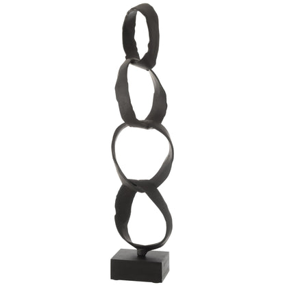 Figuur Ringen Op Voet Aluminium Zwart Large J-Line