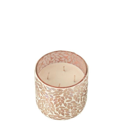 Geurkaars Tender Rose Wax Roze Medium - 70u - Geurkaars - J-Line - livinglovely.nl