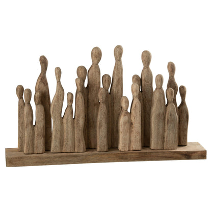 Grote Groep Figuren Hout Naturel - Beeld - J-Line - livinglovely.nl