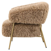 Hair Fauteuil Bruin van PTMD, zijaanzicht met slanke metalen poten