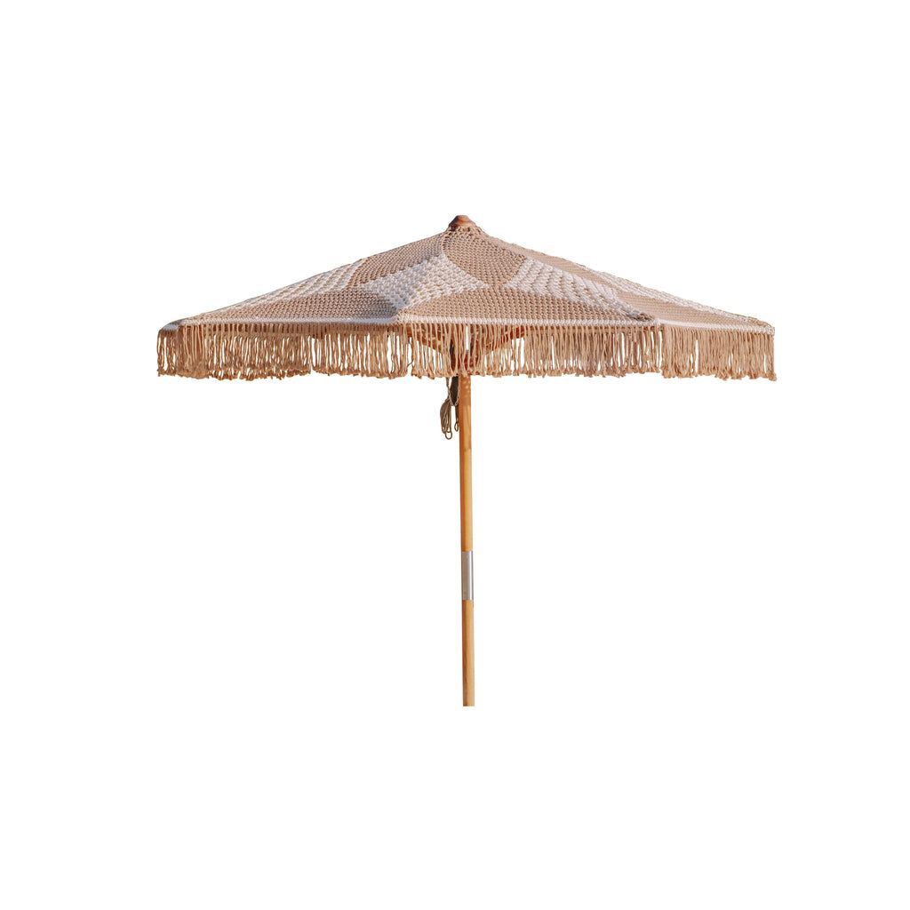 Handgeknoopte Parasol - Créme Diamond - 250cm - Handgeknoopte parasol - Todo Bien - livinglovely.nl