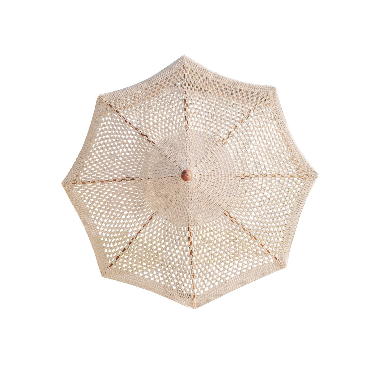 Handgeknoopte Parasol - Fringe Crème 250cm - Handgeknoopte parasol - Todo Bien - livinglovely.nl