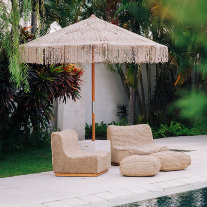 Handgeknoopte Parasol - Leafs - Crème 250cm - Handgeknoopte parasol - Todo Bien - livinglovely.nl